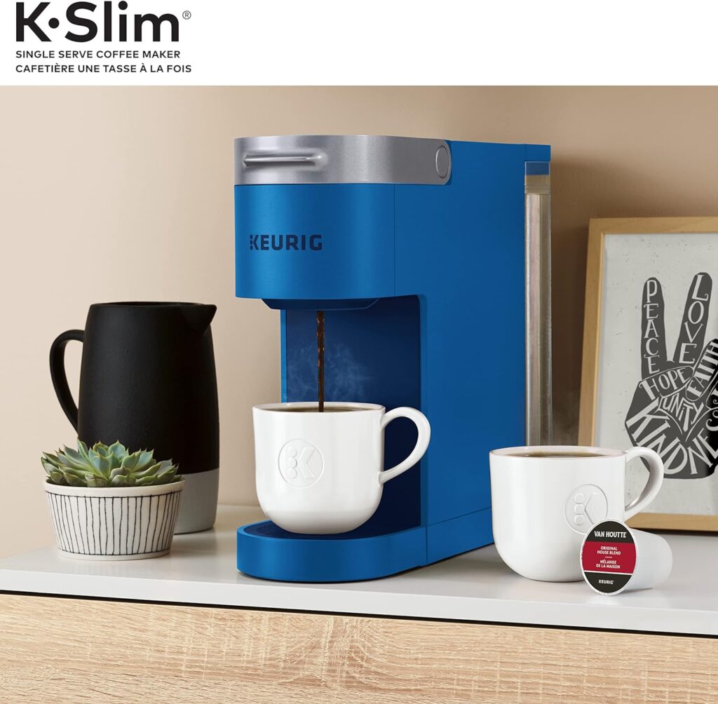 Keurig K-Slim Single Serve K-Cup Pod Coffee Maker, Featuring Simple Push Button Controls And MultiStream Technology, Twilight Blue