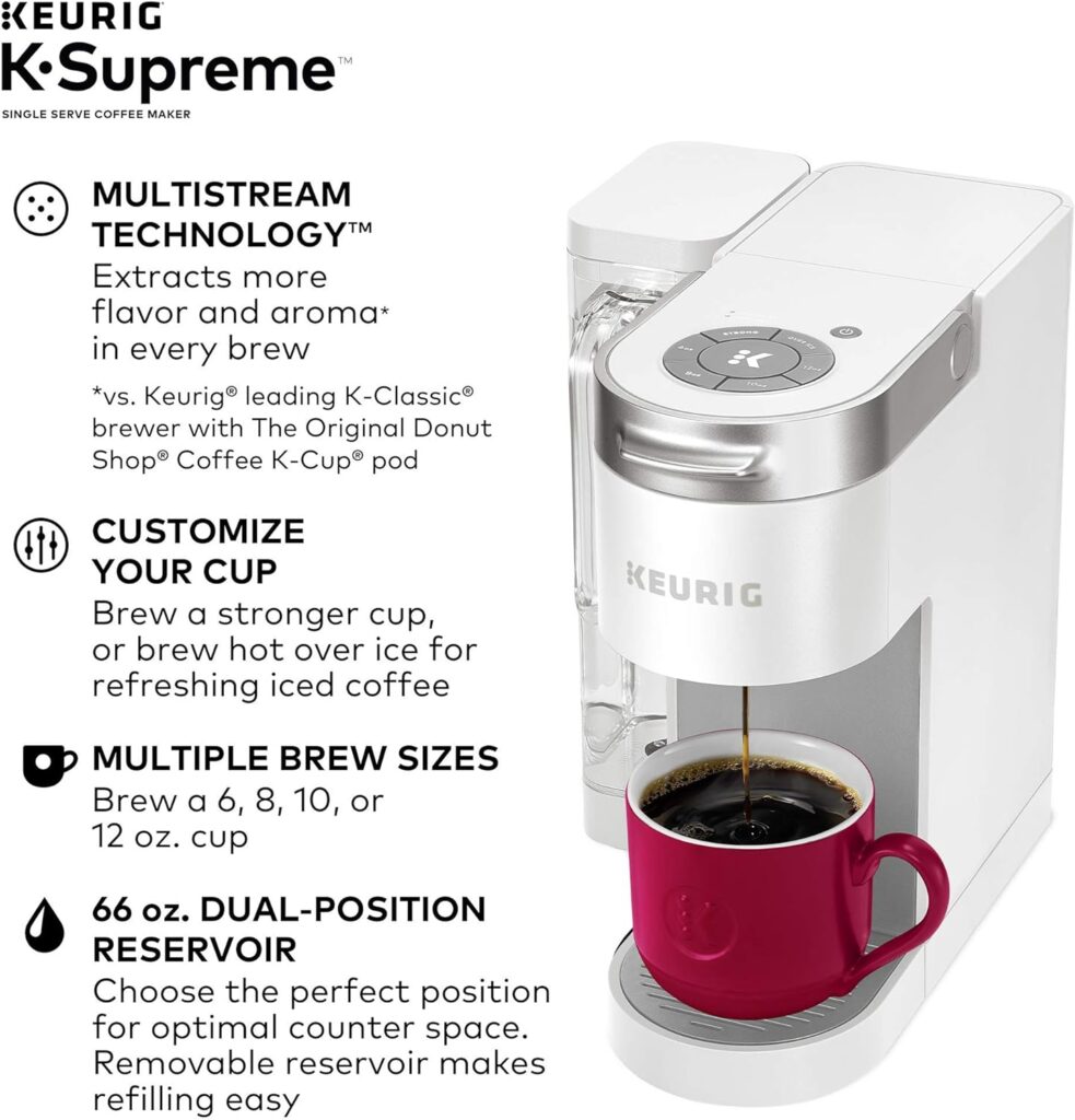 Keurig® K-Supreme Single Serve K-Cup Pod Coffee Maker, MultiStream Technology, Black