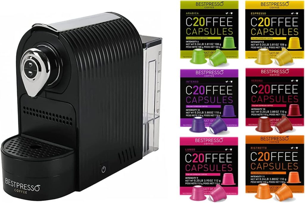 Bestpresso Espresso Machine Single Serve Coffee Maker Compatible with Nespresso Original Capsules 120 pods Variety Pack For Nespresso Original Machine