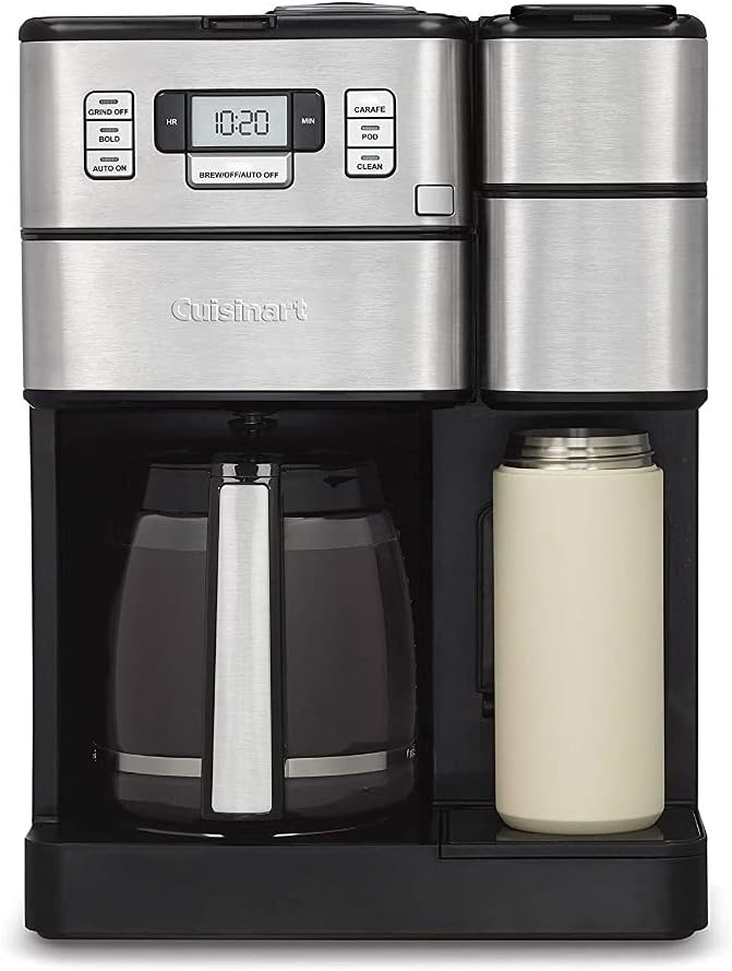 Cuisinart SS-GB1 2 IN 1 Coffee Center Grind and Brew Single Serve K Cups Bundle with 12-Count Colombian Roast Single Serve K-Cup and Tumbler Bundle (3 Items)