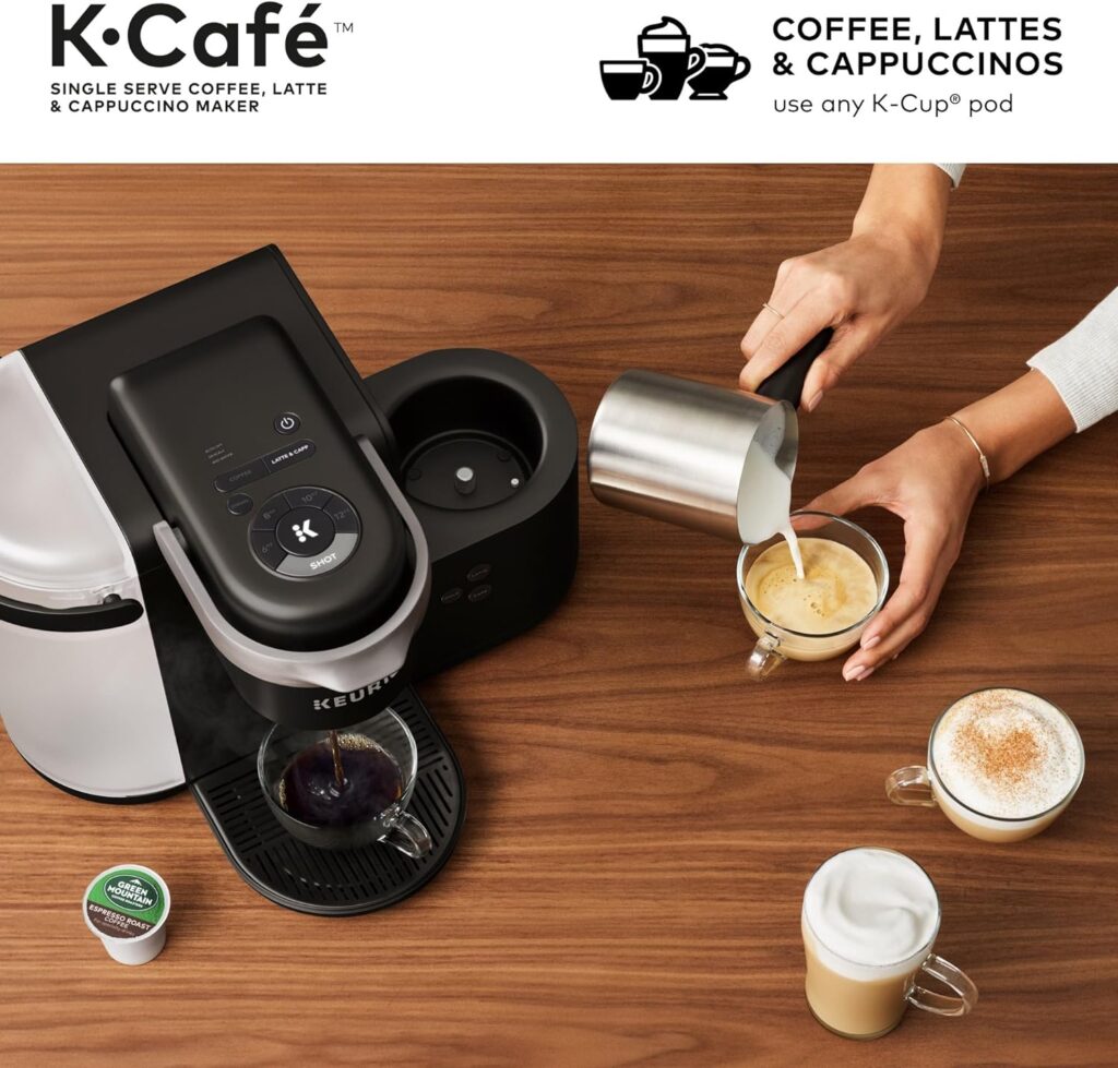 Keurig K-Cafe Single Serve K-Cup Coffee, Latte and Cappuccino Maker, Dark Charcoal  Slim Non-Rolling Storage Drawer, Coffee Pod Storage, Holds up to 24 K-Cup Pods, Black