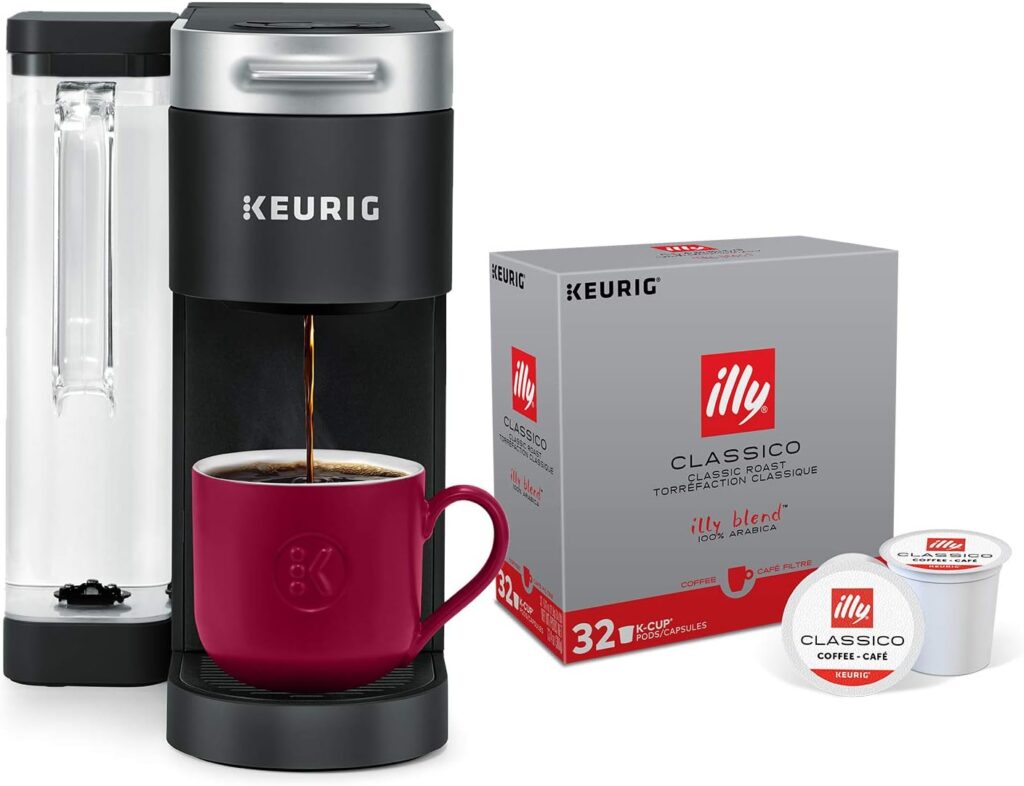 Keurig K-Supreme Coffee Maker, Black + Illy 100% Arabica Bean Signature Italian Blend Roasted Single Serve Drip Brewed Coffee K Cup Pods, Classico Medium Roast, 32Count