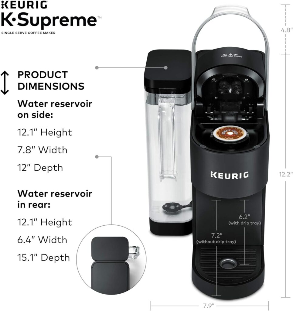 Keurig K-Supreme Coffee Maker, Black + Illy 100% Arabica Bean Signature Italian Blend Roasted Single Serve Drip Brewed Coffee K Cup Pods, Classico Medium Roast, 32Count