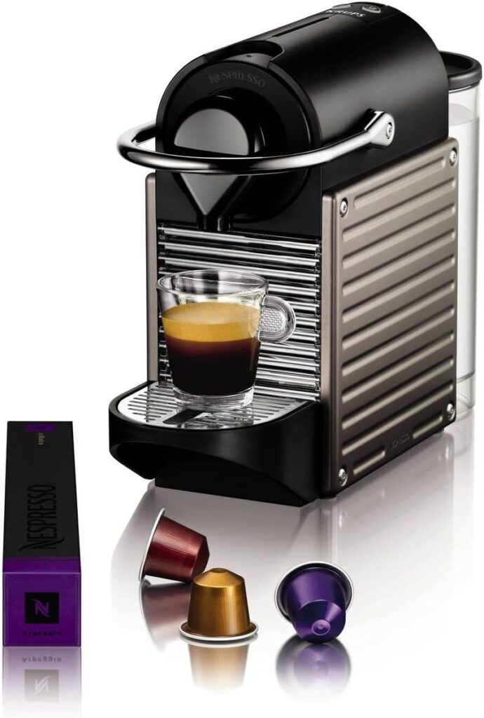 Nespresso Pixie Espresso Maker, 24oz Electric Titan (Discontinued Model)